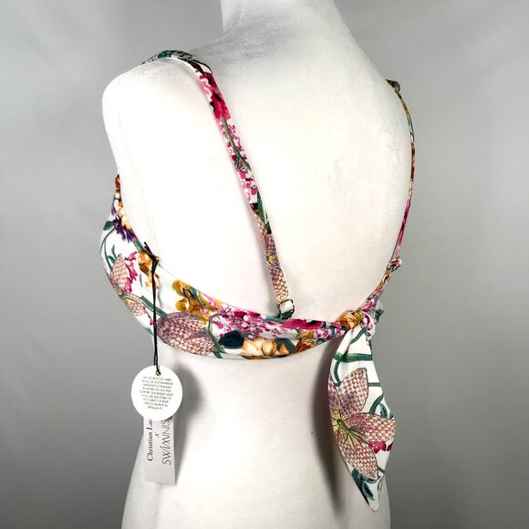 Swiminista Christian Lacroix Bikini Top Medium Josephine Flirty Floral Tie Back‎ - Picture 4 of 7